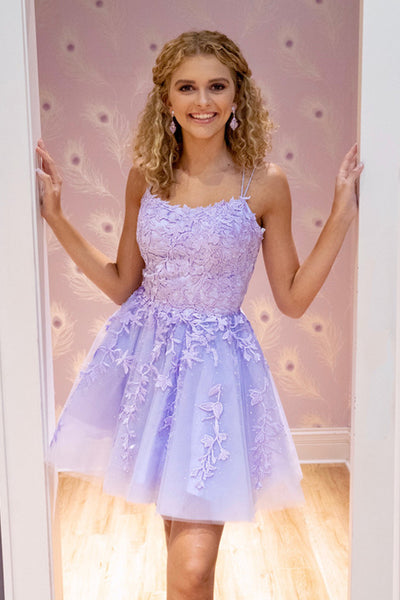 Purple Tulle Lace Short Prom Dress Homecoming Dress · Little Cute · Online  Store Powered by Storenvy